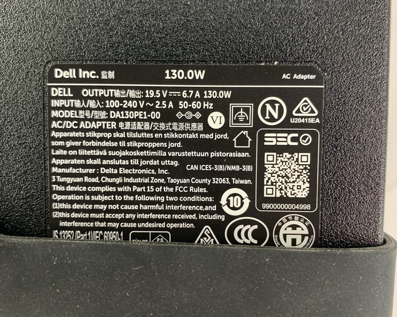 Dell DA130PE1-00 130W 19.5V 6.7A 7.4mm Barrel Charger AC Adapter - Lot of 2