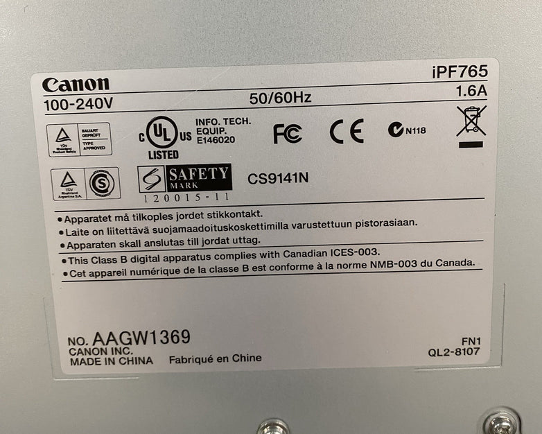 Canon IPF765 Printer Colortrac SmartLF Ci40 ViewSonic VS12666 LCD Touch Display