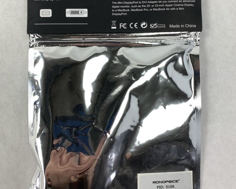Monoprice Mini DisplayPort to DVI Adapter MDP-M-DVI-F (Lot of 3)