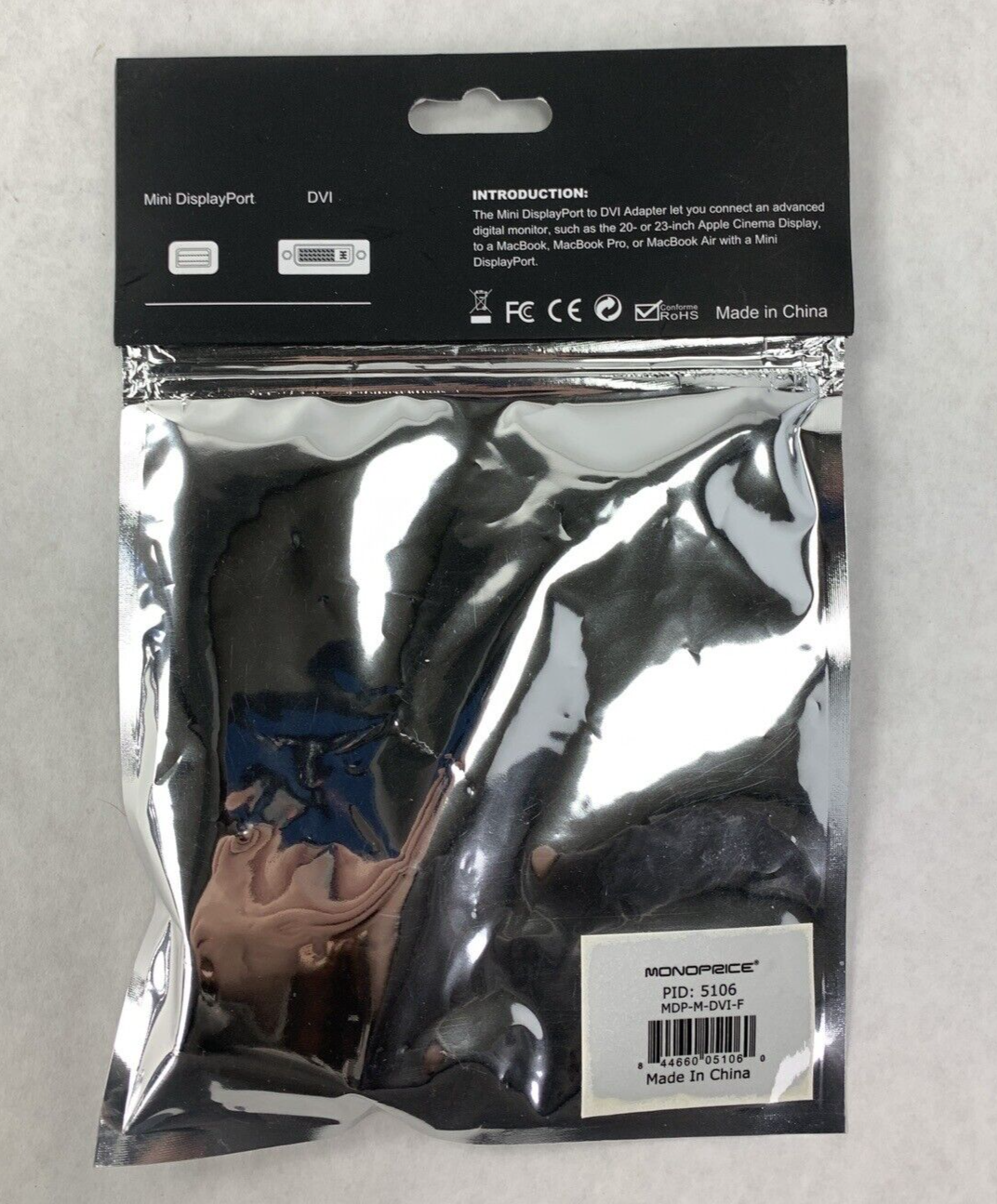 Monoprice Mini DisplayPort to DVI Adapter MDP-M-DVI-F (Lot of 3)
