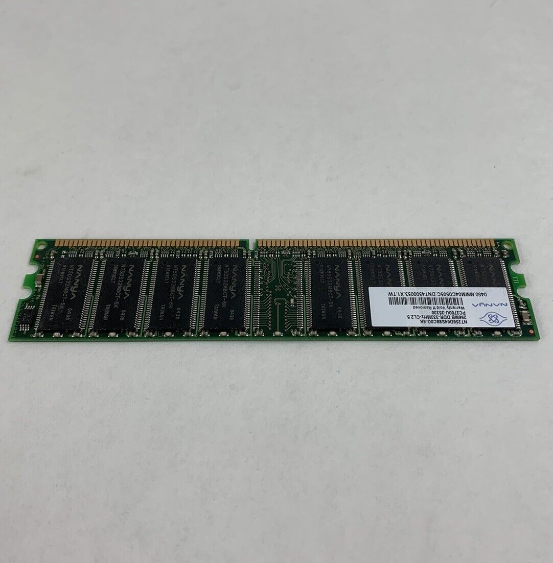 38x256MB Nanya NT256D64S88C0G-6K PC2700U-25330 1Rx8 333MHz CL2.5 184pin 2.5V DDR