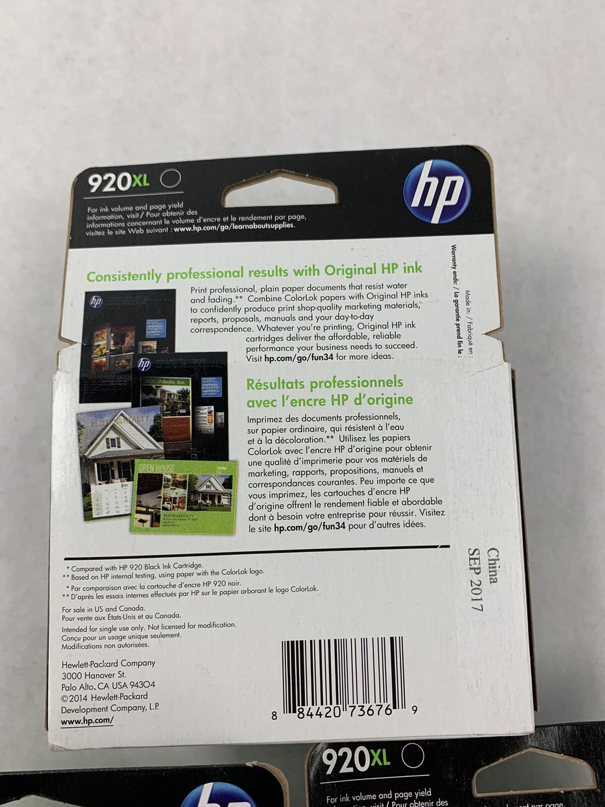 HP 920XL CD975AN Black Ink Cartridge EXP 9/17 (Lot of 3)