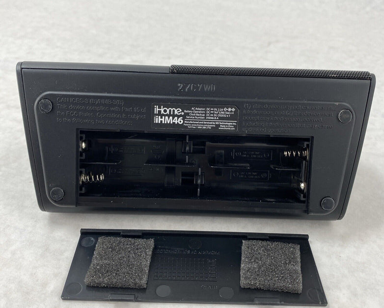 iHome iHM46BC Portable USB Charging Dual Alarm Clock Speaker System  - Black