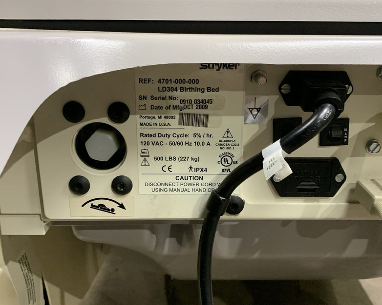 Stryker LD304 Birthing Bed Powers and Lifts Torso Hydraulic Stuck
