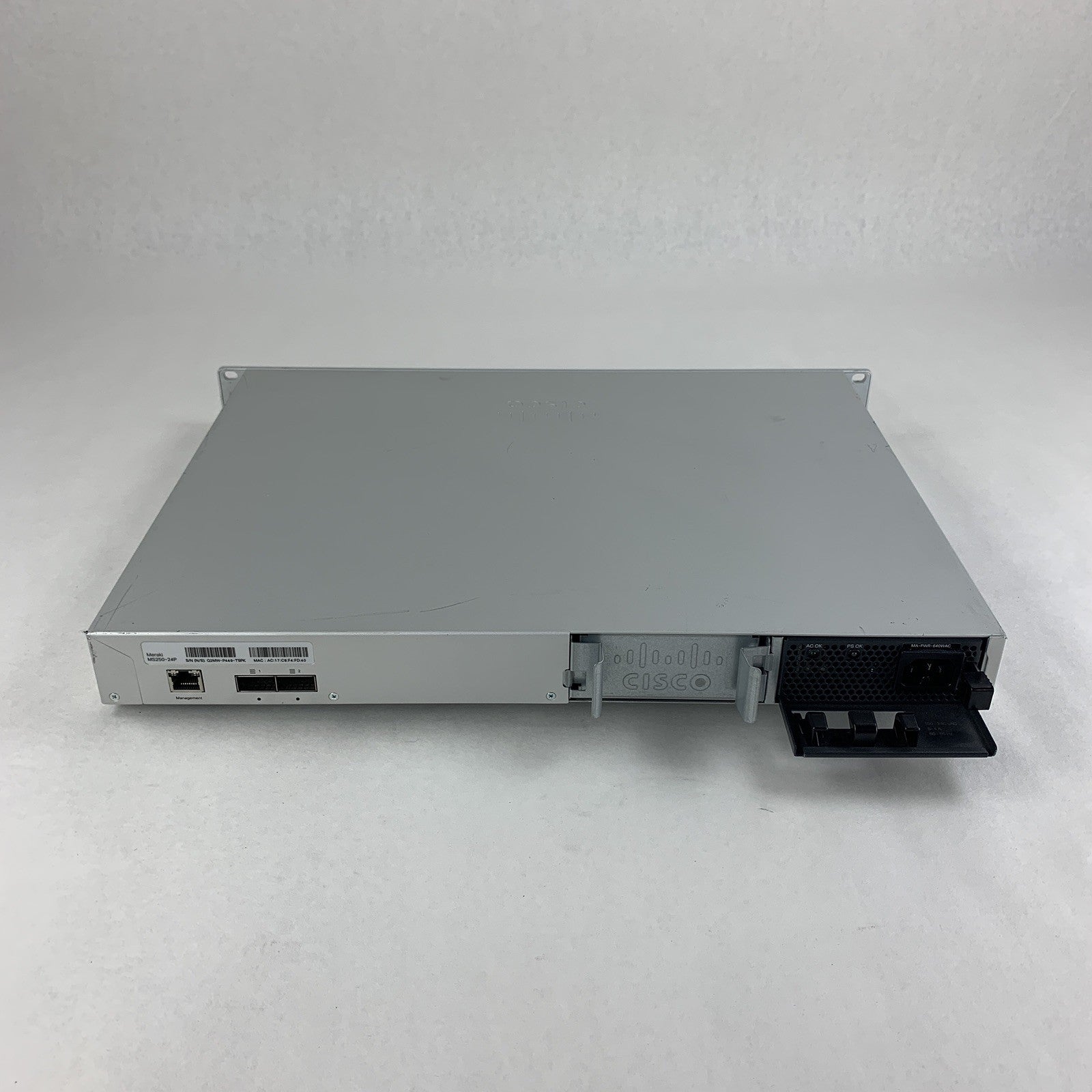 Cisco Meraki MS250-24P-HW Network Managed Switch Unclaimed Tested Reset