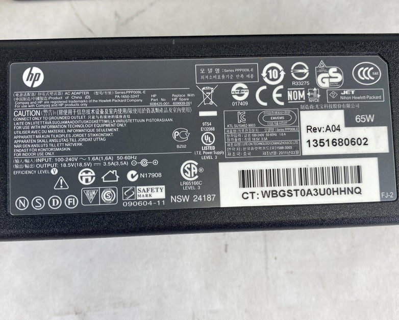 Genuine HP AC Power Adapter 608425-001 609939-001 18.5V 3.5A 65W Lot of 4