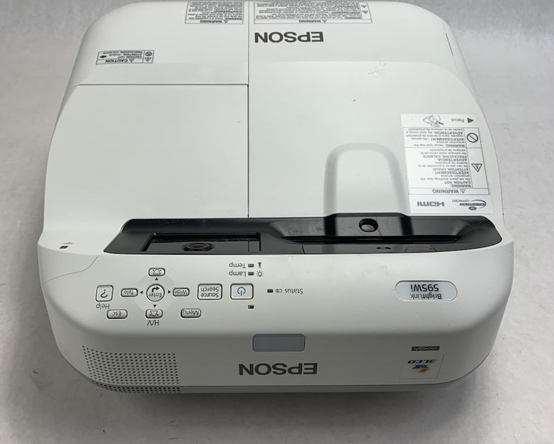 Epson BrightLink 595Wi H599A LCD Lamp Projector 2926 Lamp Hours - No Remote