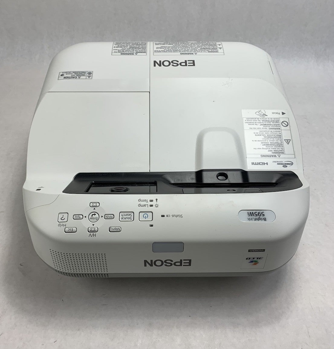 Epson BrightLink 595Wi H599A LCD Lamp Projector 2926 Lamp Hours - No Remote3