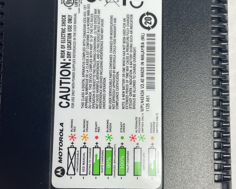 Motorola Impres Charger V3.90 Single Unit No Power Supply Lot of 10