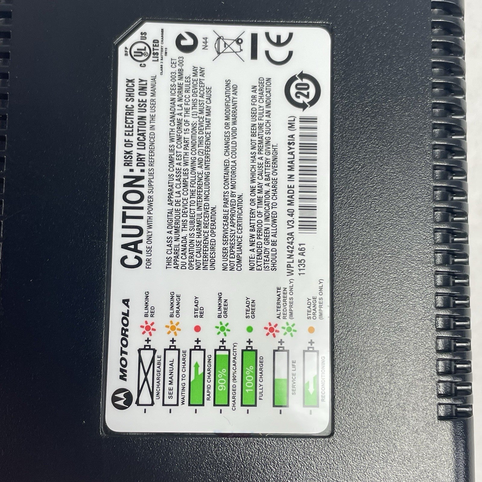 Motorola Impres Charger V3.90 Single Unit No Power Supply Lot of 10