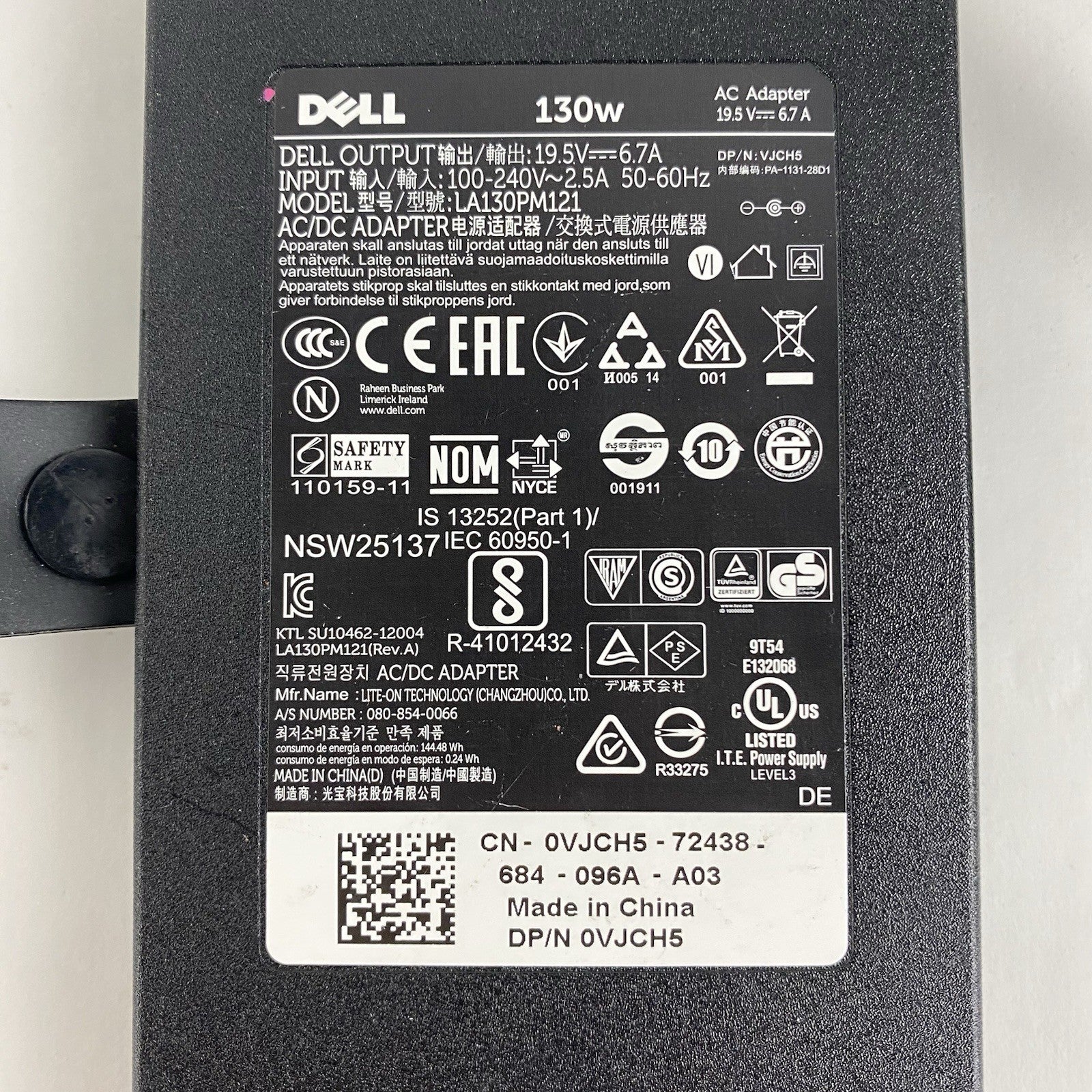 Dell LA130PM121 130W AC/DC Adapter Mixed Lot w/ DA130PE1-00 Lot of 54