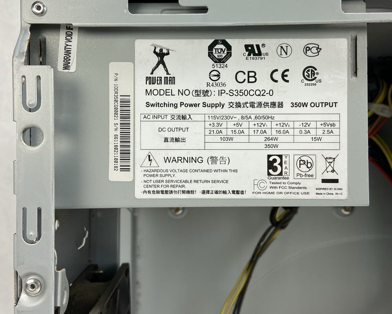 In Win Z Series Mini Tower Computer Case Power Man IP-S350CQ2-0 350W PSU