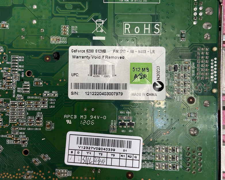 Nvidia GeForce 6200 512MB 512-A8-N403-LR AGP Graphics Card