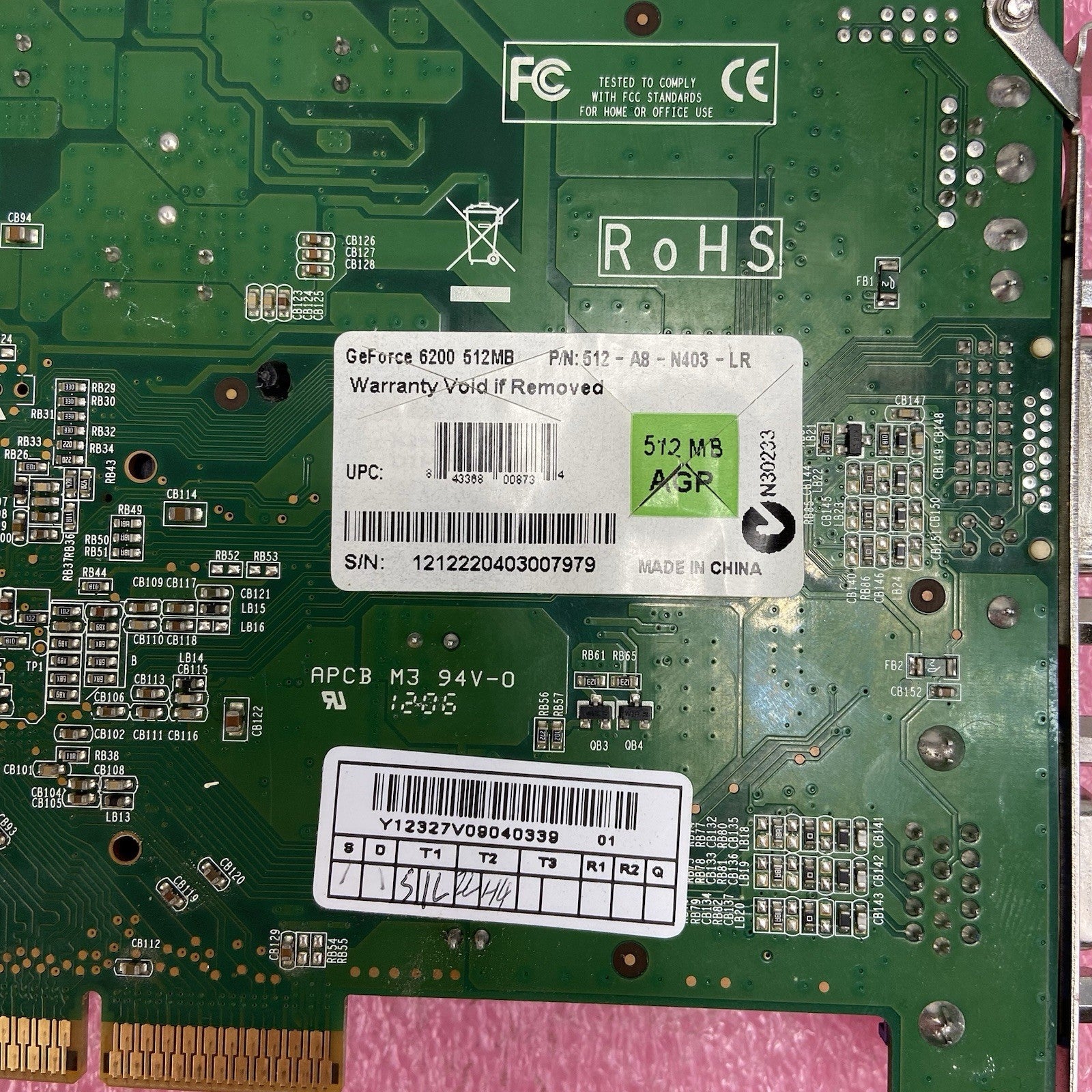 Nvidia GeForce 6200 512MB 512-A8-N403-LR AGP Graphics Card8