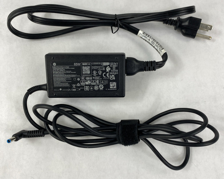HP TPN-AA06 65W 19.5V 3.33A 4.5mm Laptop AC Adapter w/ Power Cord - Lot of 6