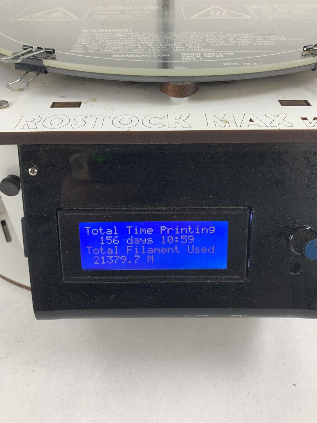Rostock Max V2 ONYX-HB Desktop 3D Printer Power Tested