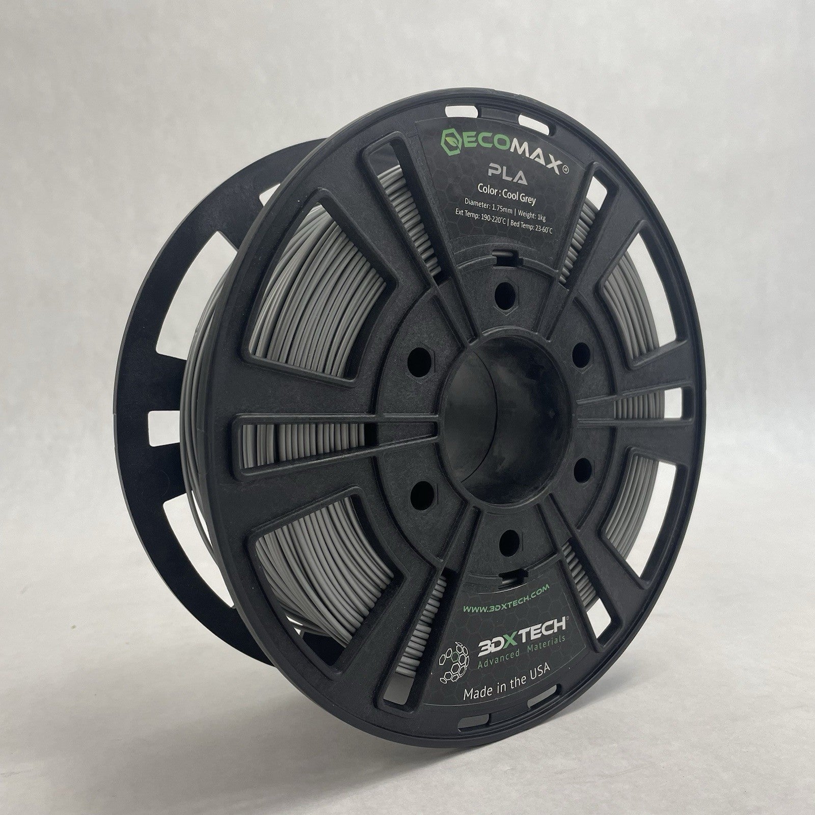 Ecomax PLA 1.75 mm 3D Printer Filament in Cool Gray, 1kg Spool