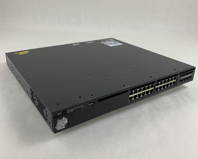 Cisco WS-C3650-24PS 24-Port Gigabit PoE Switch Managed Tested