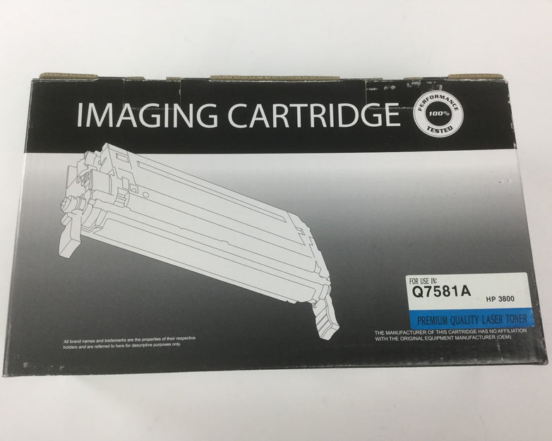 IMAGING CARTRIDGE, Cyan Toner Cartridge Compatible for HP 3800, Q7581A NEW
