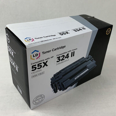 LD Toner Cartridge High Yield Black Compatible with HP 55X and Canon 324 II