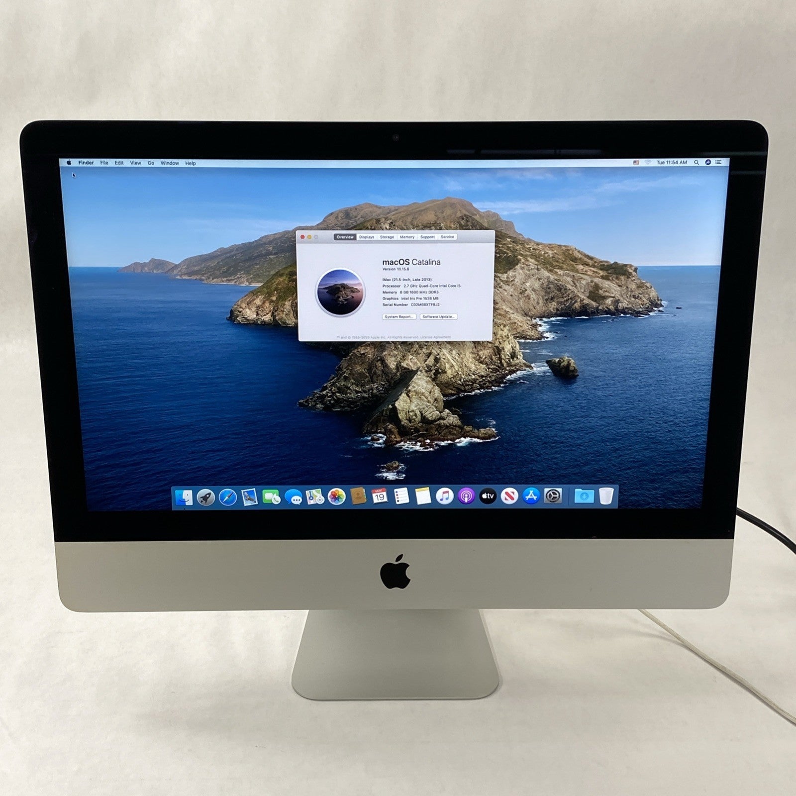 Apple A1418 iMac 21.5" 2013 2.7 GHz Core i5 8GB RAM 1TB HDD macOS 10.15.80