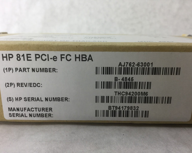 HP 81E PCI-e FC HBA, AJ762-63001, New in Box, Unopened,