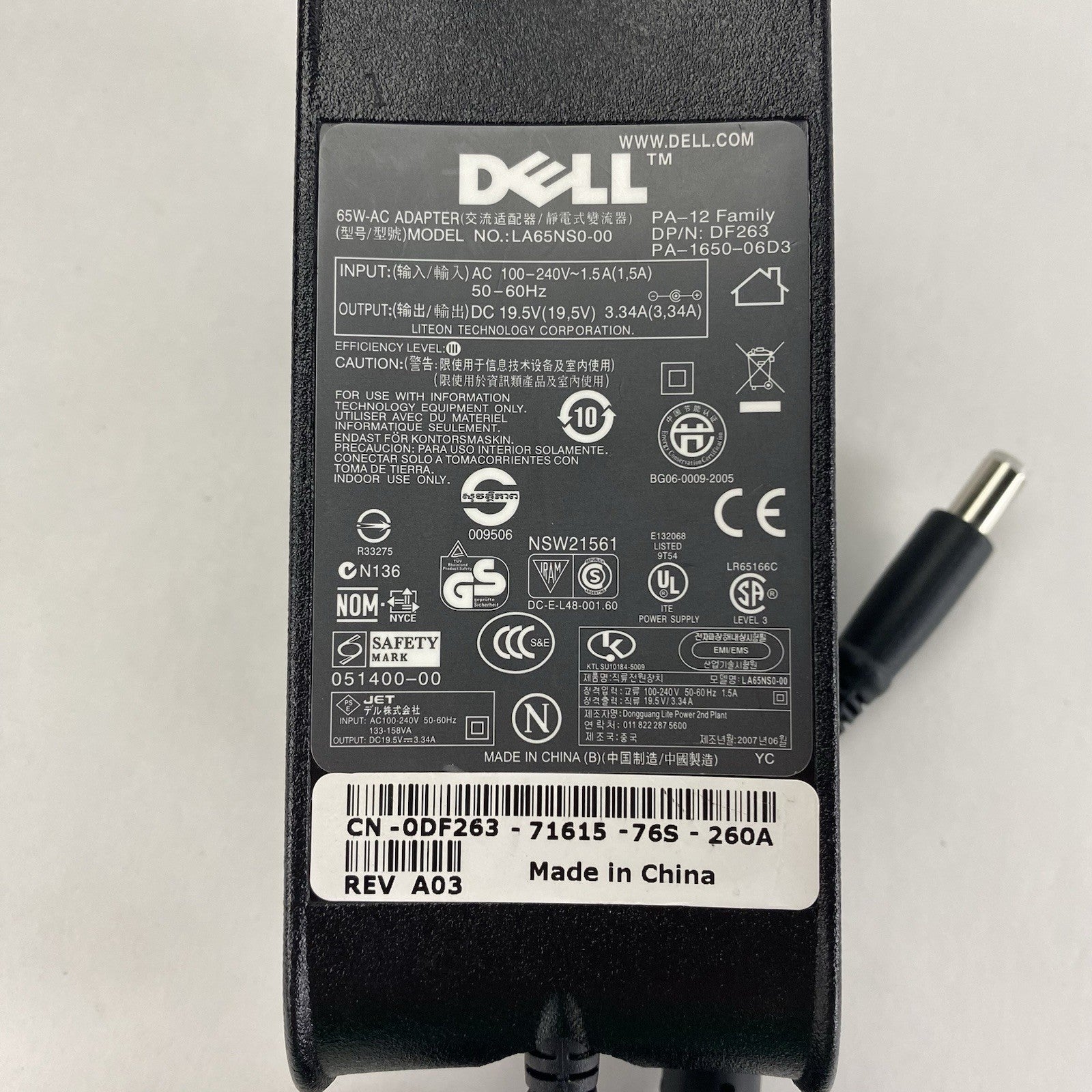 Dell LA65NS0-00 19.5V AC Adapter Lot of 34