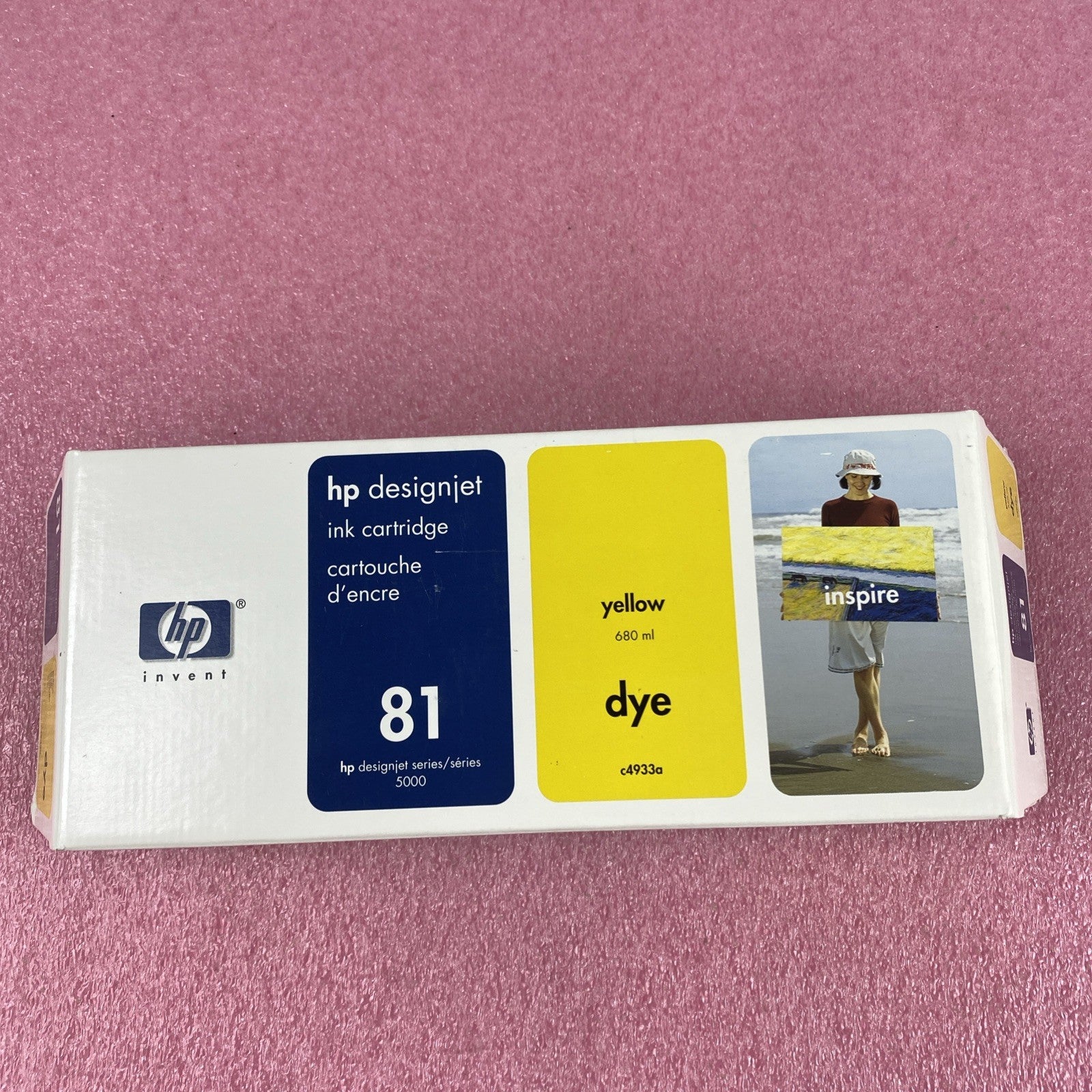 HP Designjet Ink Cartridge C4933a Yellow 81 New OEM Box Sealed 08 Lot of 23