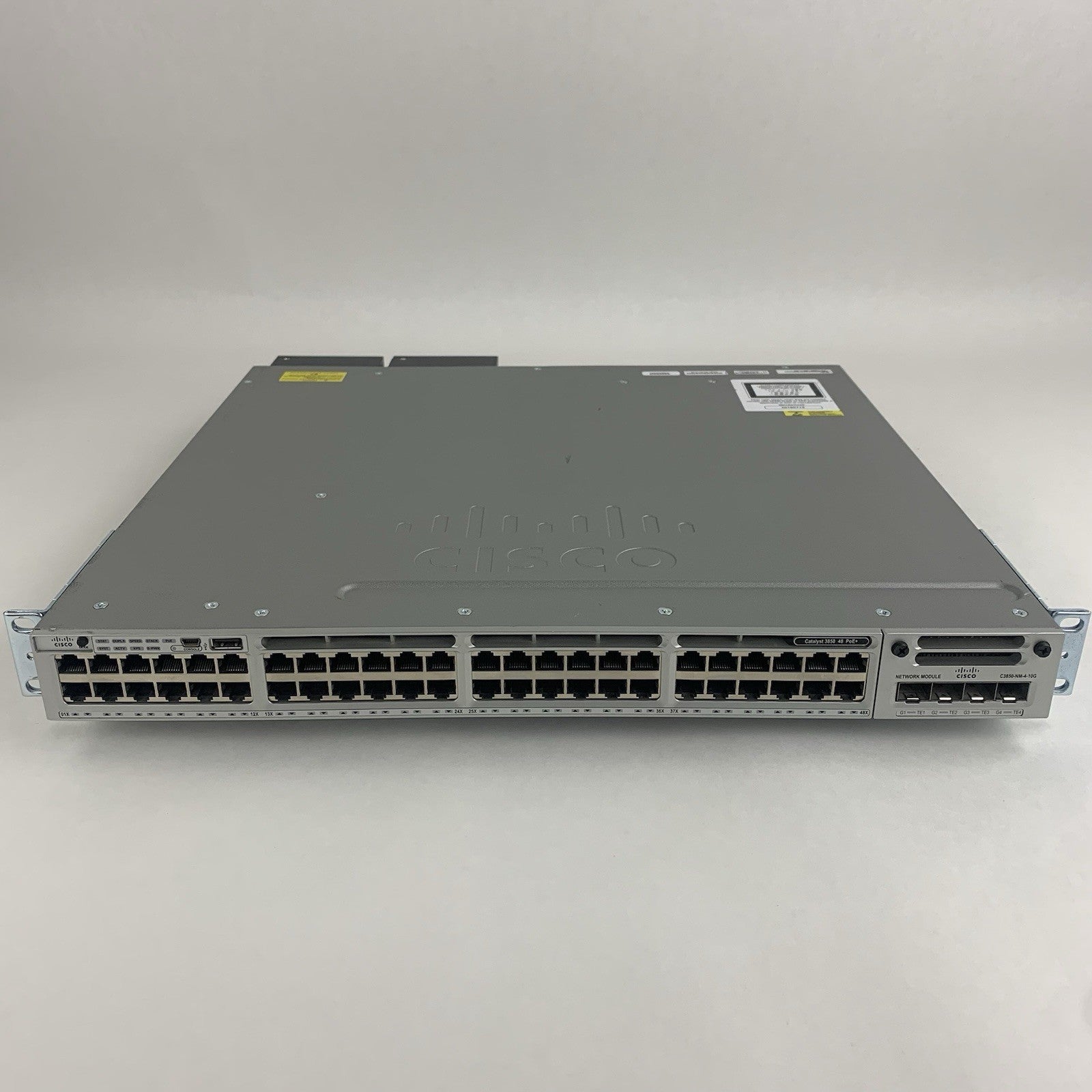 Cisco WS-C3850-48P-L V07 48-Port PoE Switch Tested w/ C3850-NM-4-10G 2x PSU1