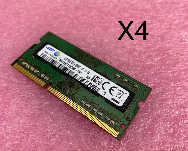 Samsung 4GB DDR3L PC3L-12800S Laptop Memory Ram M471B5173QH0 - Lot of 4