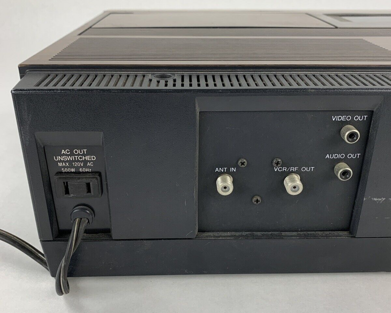 Sanyo VCR 4200 Betacord Video Cassette Recorder Power Tested Door Sticks Vintage