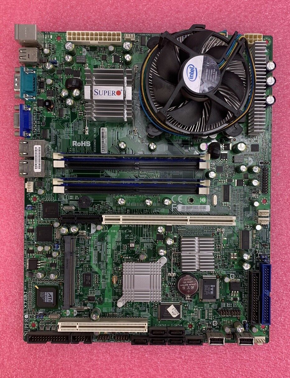 SuperMicro X7SBI Motherboard Intel Core 2 Quad Q6600 2.4GHz 4GB RAM w/ Shield