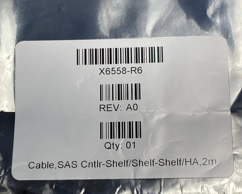 Sealed OEM 112-00177 X6558-R6 SAS QSFP Cable 2m - Lot of 2