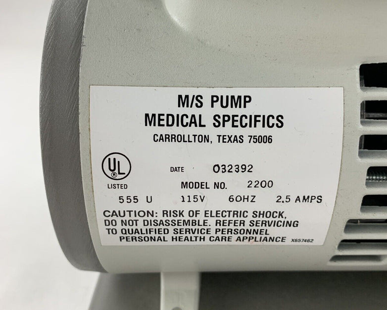 Medical Specifics 2200 M/S Pump Personal Suction Pump Powers and Pumps