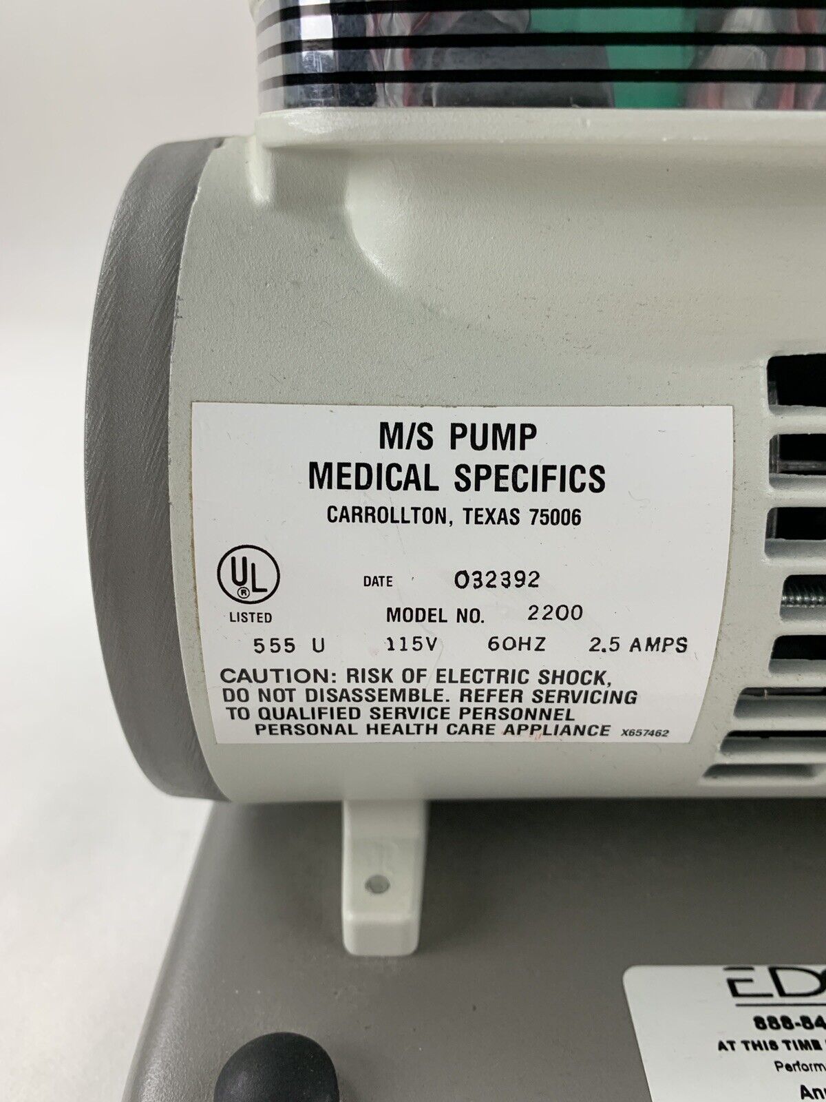 Medical Specifics 2200 M/S Pump Personal Suction Pump Powers and Pumps