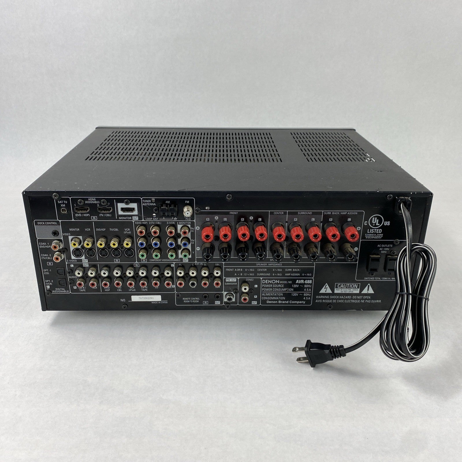 Denon AVR-688 AV Surround Receiver Tested - No Remote