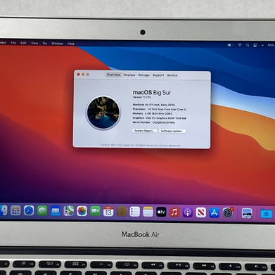 Apple MacBook Air A1465 2015 11" 1.6Ghz i5 4GB RAM 120GB SSD os11.7.1 706 Cycles