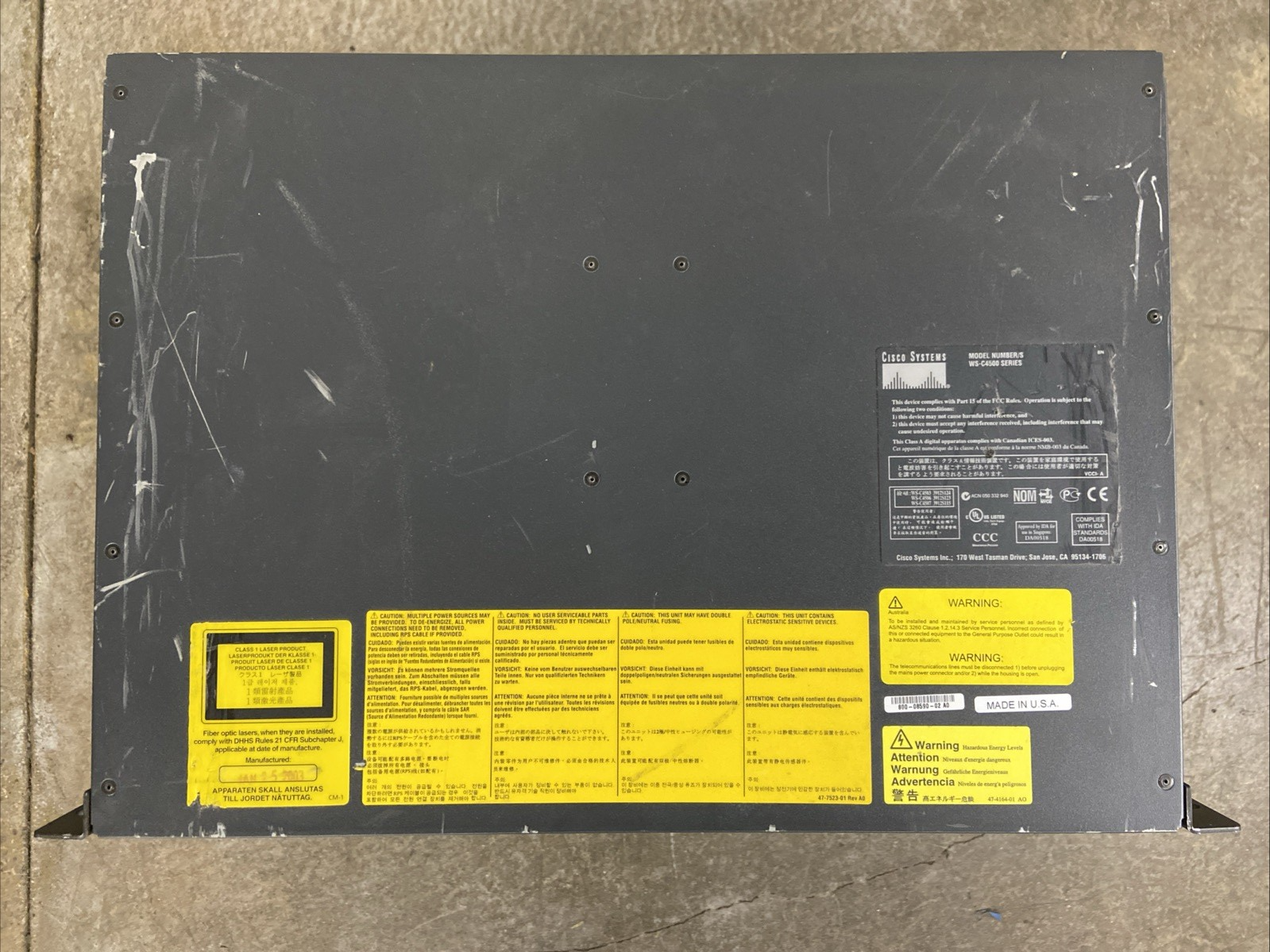 Cisco Catalyst 4507R Redundant Supervisor Chassis WS-C4500 Series