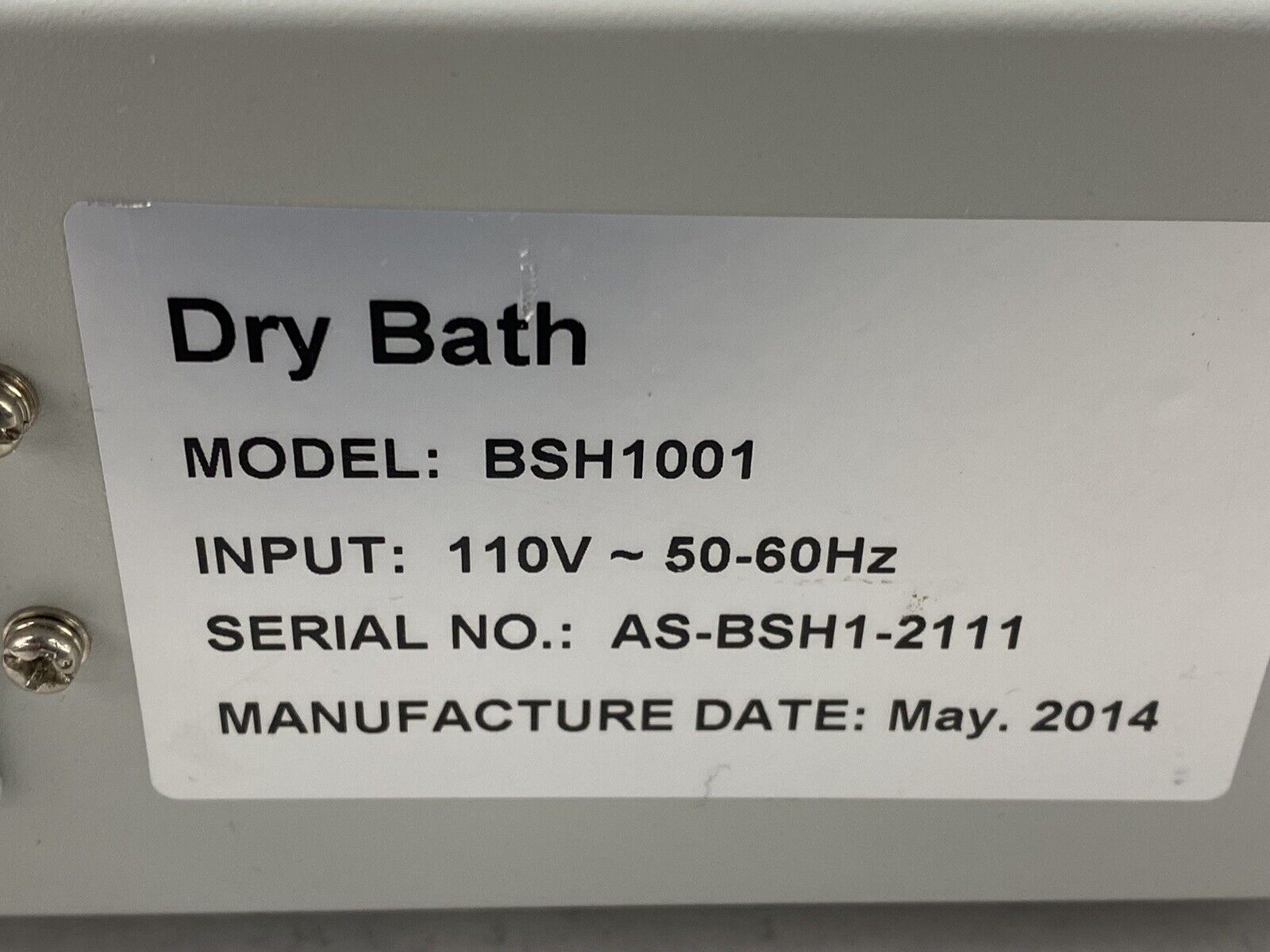 Phenix Research Model BSH1001 Digital Heat Block Dry Bath Power Tested