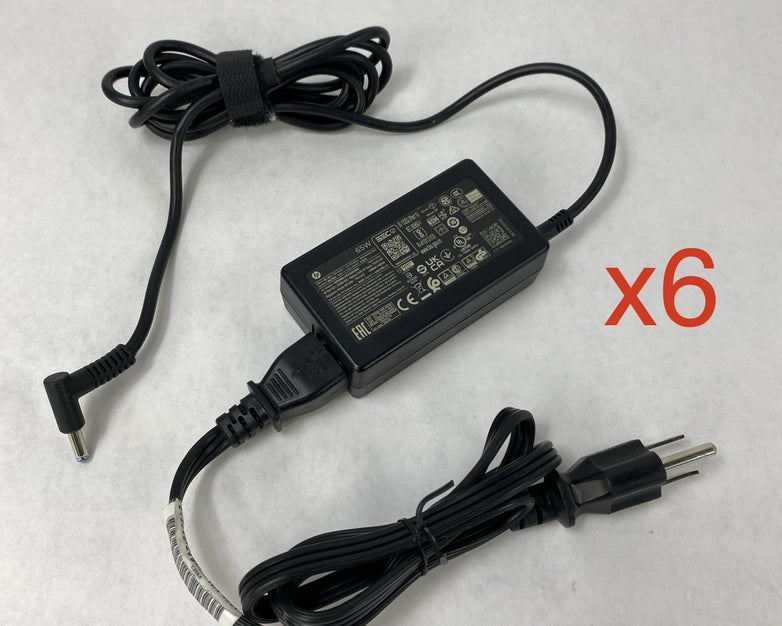 HP TPN-DA17 65W 19.5V 3.33A Blue Tip Barrel Laptop AC Adapter (Lot of 6)