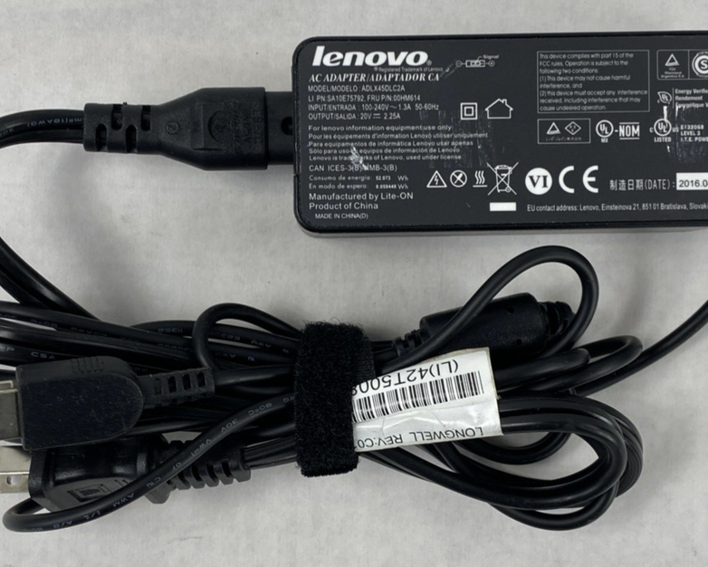 Lenovo ADLX45DLC2A 20V 2.25A 45W Slim Rectangular Tip AC Adapter (Lot of 9)