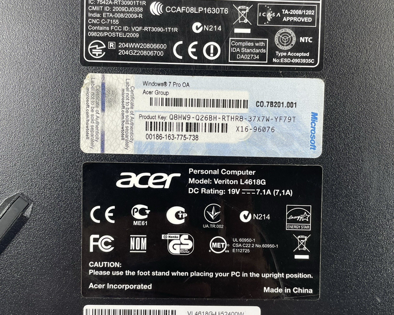 ACER Veriton L4618G Micro i5-2400S 2.50 GHz 4 GB RAM No SSD/OS/AC