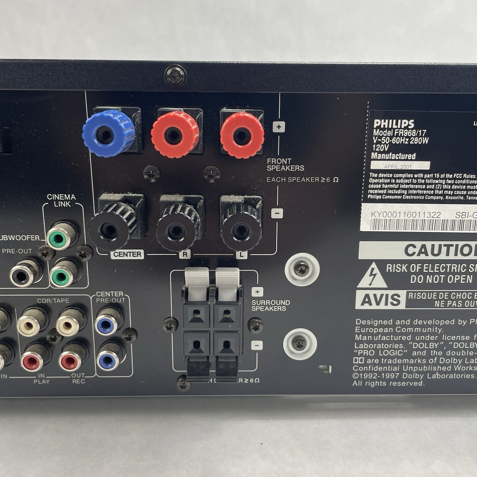 Philips FR968/17 Digital Audio/Video 100W 5.1-Ch Surround Stereo Receiver