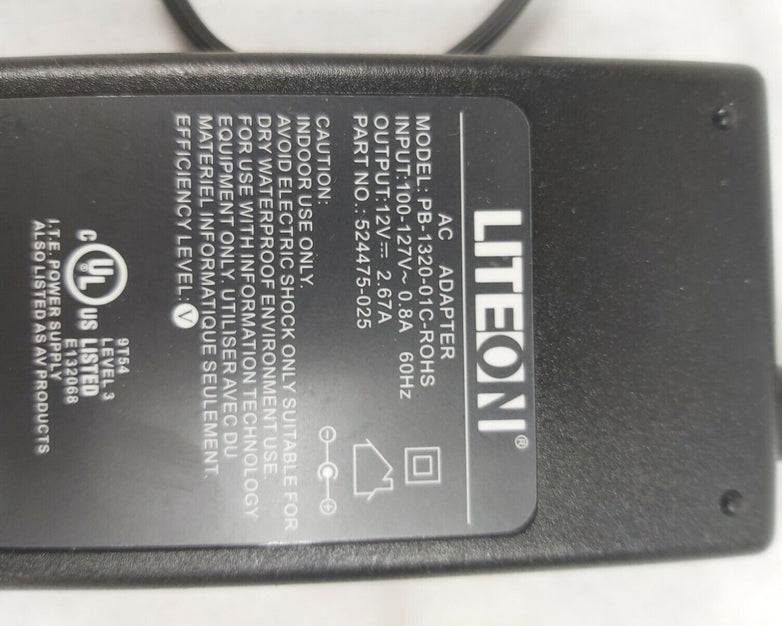 LITEON Model PB-1320-01C-ROHS 12V AC Adaptor