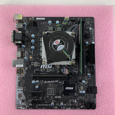 MSI H110M ECO-S01 Intel Celeron G3900 2.80GHz 8 GB Ram LGA1151 Motherboard No IO