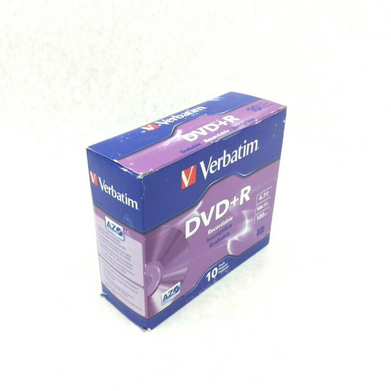 10 Pack DVD+R Recordable Verbatim 120 Min 4.7GB/16x In Jewel Case (Lot of 3)