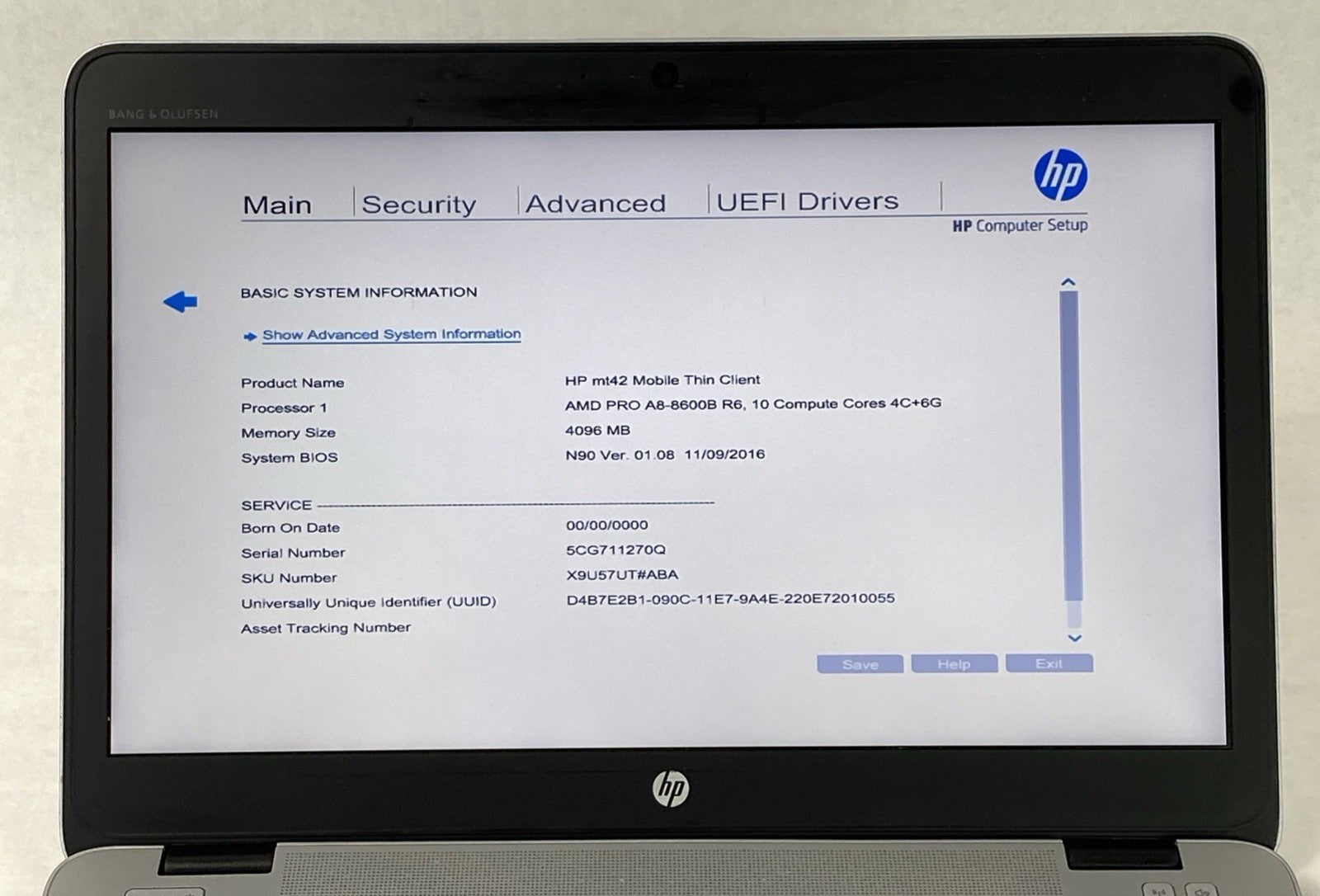 HP mt42 Mobile Thin Client 14" AMD Pro A8 8600B R6 1.6GHz 4GB RAM No Batt/HDD/OS