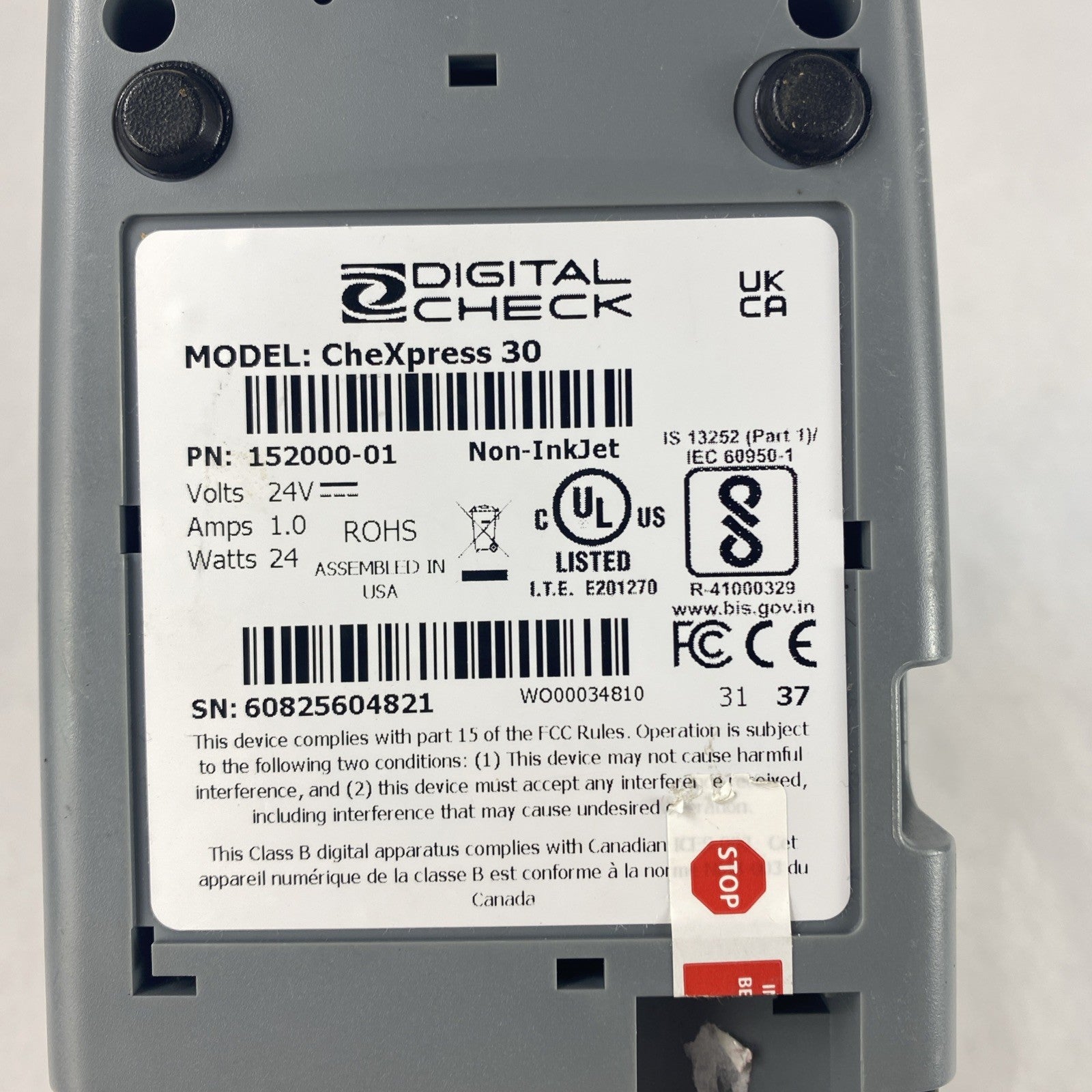 Digital Check CX30 152000-01 ChexPress 30 Tested Trouble Feeding Parts & Repair10