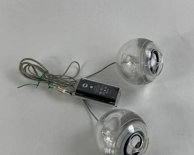 Vintage Apple M7963 Clear Sphere Speakers - Untested