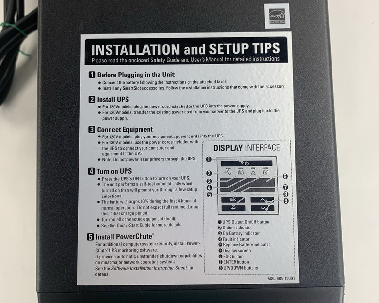APC SMT1000 Smart-UPS 1000  Uninterrupted Power Supply No Battery